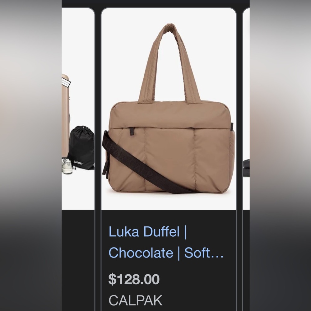 Tan travel bag